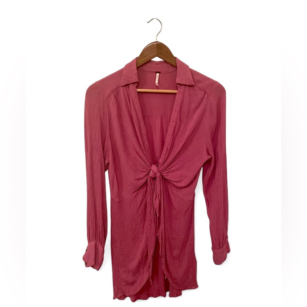 Free People Cover Up Worlds Apart Tunic Deep Plum, Beach Girly Coverup Vacation - Picture 2 of 8